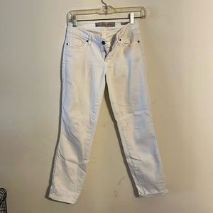 Guess woman’s white. crop mid stretchy jeans size24